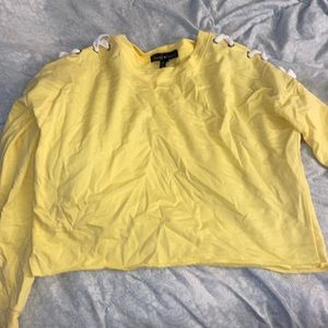 Yellow cropped sweatshirt